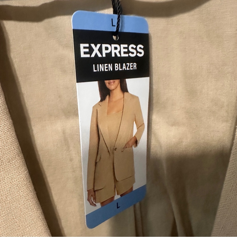 Express Beige Linen Blazer